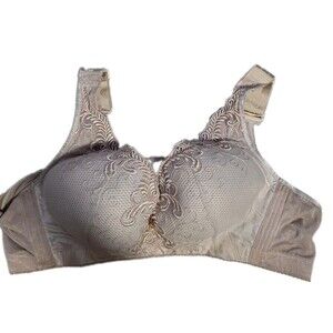 Newchic Lace Full Coverage Bra Nude Embroidered Wireless Support Size 50/115 GUC